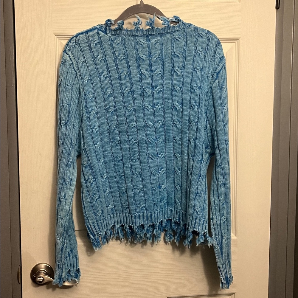 Cozy Blue Cable Knit Sweater - Picture 8 of 8